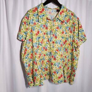 Liz Claiborne Floral Linen Shirt 3X